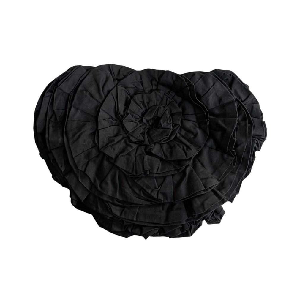 Mara Hoffman Rose Strapless Top Black Size XXS Rosette Crop Top Cotton NWT - Picture 2 of 10